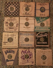 78 RPM Label 10" Record Company Stock Sleeve Vinyl FREE USA SHIPPING 608