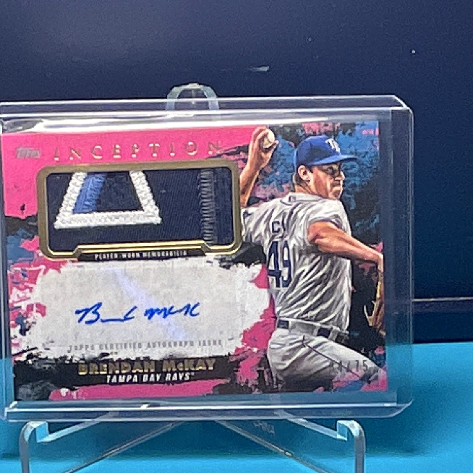 Topps 2021 Inception Brendan McKay #APC-BM Green /99 Auto Patch Tampa Bay