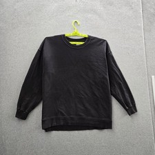 Lululemon Women Sweatshirt 12 Black Oversized Logo Crew Neck Long Sleeve