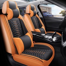 For Toyota Nappa Leather Car Seat Covers Full Set Front Rear 5 Seats Protector