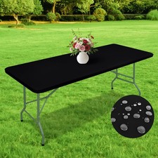 Rectangle Waterproof Fitted Tablecloth 24x48 Inch 4 Foot - Windproof Washab...