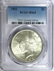 1922 PCGS MS63 VSS VAM-2FB Radial Crack Y Peace Silver Dollar