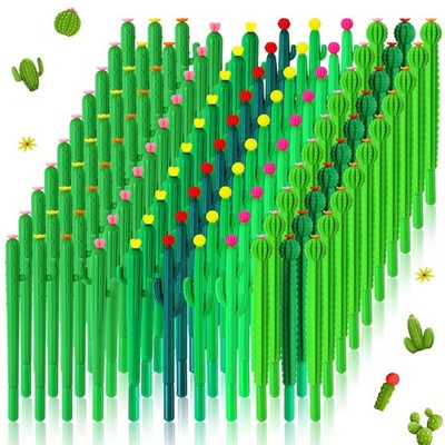 300 Pcs Cactus Pens Bulk Cactus Shaped Ballpoint Pens 0.5mm Black Ink Cacti P...