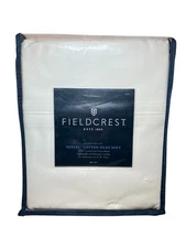 FIELDCREST TENCEL COTTON SILKY SOFT SATEEN FULL SHEET SET 250 TC TRUE WHITE
