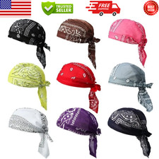 Men Women Motorcycle Wrap Biker Du Bandana Paisley Doo Rag Head Skull Cap Durag