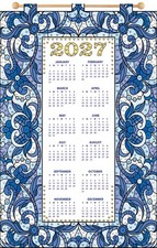 Design Works 2027 Sequin Calendar Felt Applique Kit-Blue Border