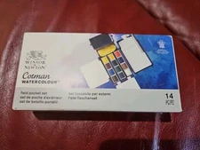 Winsor & Newton 390639 Cotman Watercolor Paint Field Box Set, Set of 12, Half