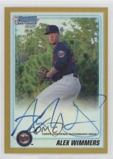 2010 Bowman Draft Chrome Prospects Gold Refractor 19/50 Alex Wimmers Auto 0b2