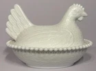 Vintage Indiana Milk White Color Depression Glass Hen on Nest 7”
