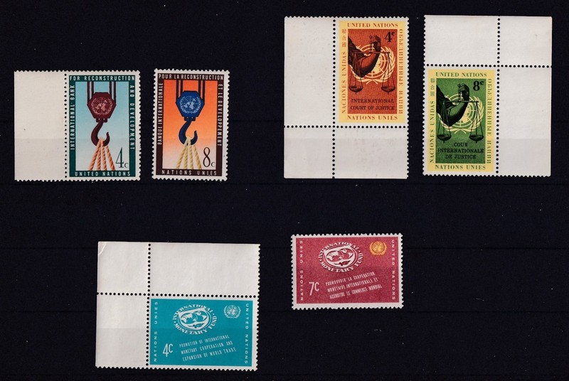 United Nations #86-91,  1961, MNH condition--International Bank,Court,Money Fund