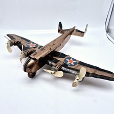 Marx Tin Litho Wind Up 4 Engine Bomber Bronze 12" 1930s Antique