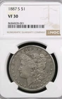 1887-S MORGAN DOLLAR NGC VF30 Bx 1 35