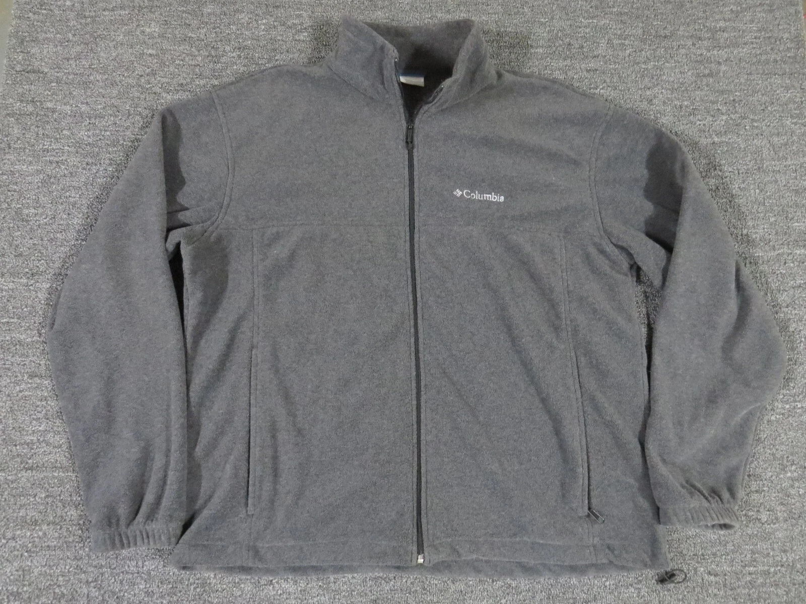 Columbia Fleece Jacket Mens XL Gray Full Zip Long Sleeve Collared Neck