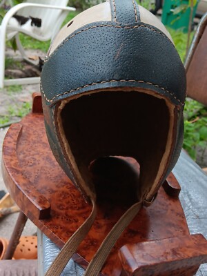 Vintage MacGregor Goldsmith leather football helmet wing front