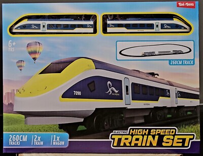 HIGH SPEED ZUG / EISENBAHN MIT 260 CM SCHIENE , 2 LOK
