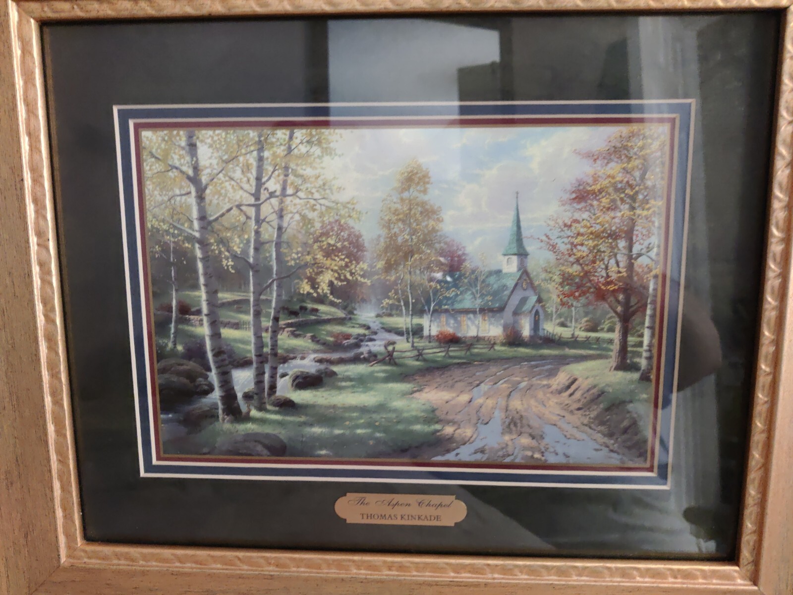 2003-thomas-kinkade-framed-art-print-the-aspen-chapel-matted-w-coa-ebay