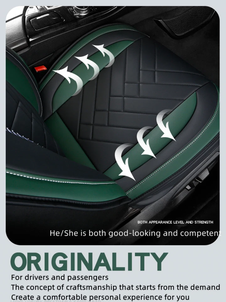 Capa de assento de couro ecológico conjunto completo de 5 lugares para Peugeot 206 301 3008 5008 406 405 407 - Imagem 3 de 4