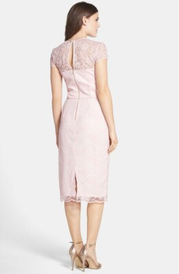 maggy london pink lace dress Maggy London | Dresses | Maggy London Tan Pink Lace Detailed Floral Midi Dress Size 2