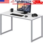 New Listing40-Inch White Computer Desk Home Office Bedroom Easy Assembly Modern Design New