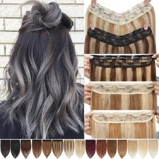 100 Real One Piece U Shape Clip in on Remy Human Hair Extensions Invisible Weft