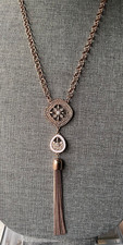 Rose Gold Chain  Pendant - 5" Decorated Pendant Rhinestones Approx 24" NK181