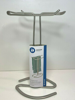 iDesign Fingertip Hand Towel Holder for Bath Vanity Countertop