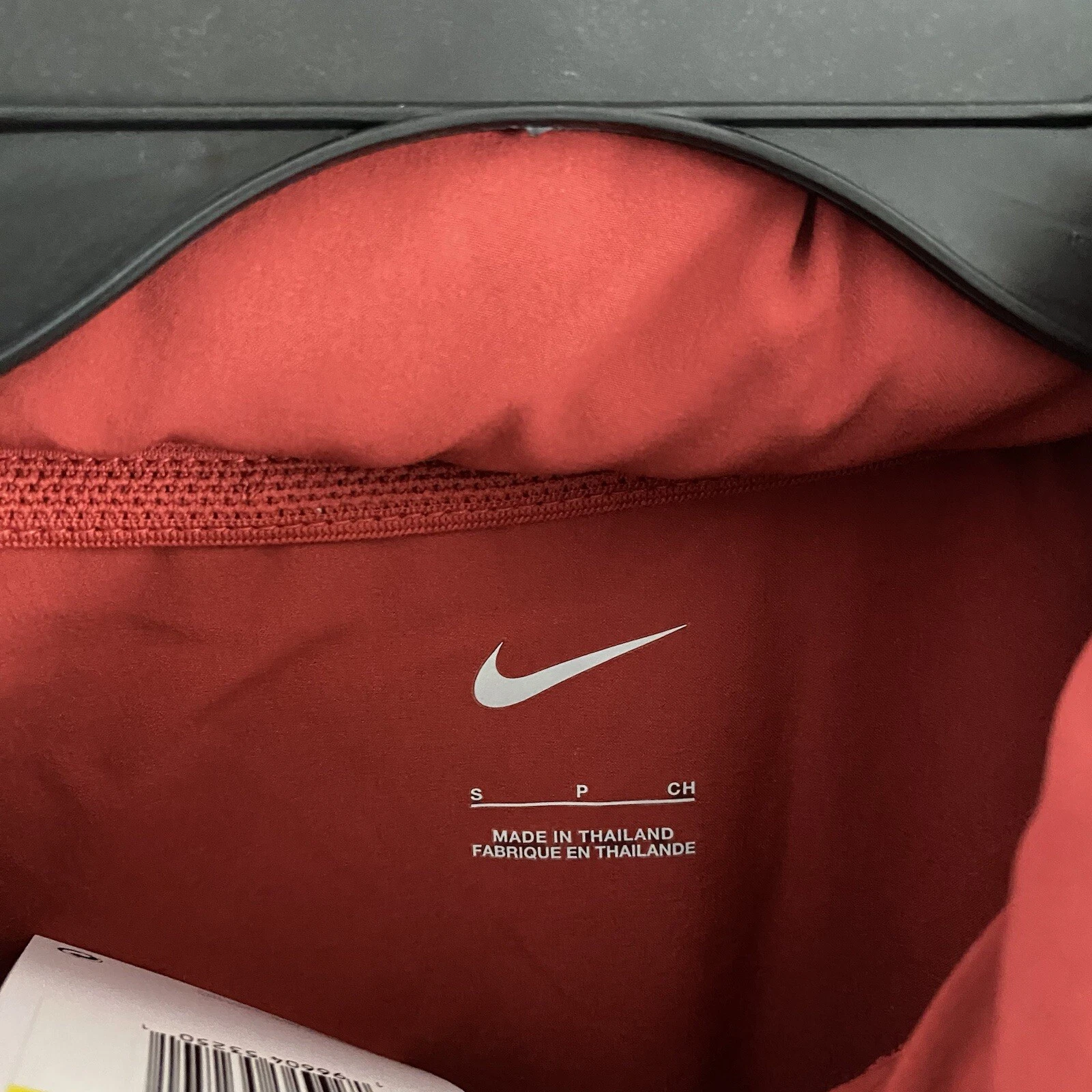 Giacca Nike uomo Coaches mezza zip manica corta taglia small ROSSO finto collo cappuccio