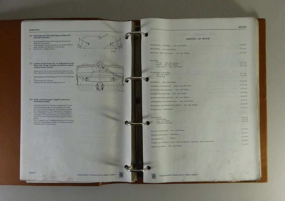 Manual de Taller/Manual de Reparación Triumph Spitfire Mk IV Mark 4 Alemán - Imagen 4 de 4