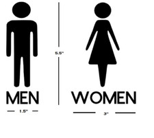 Restroom Toilet Wall Door Men Women Vinyl Outdoor Sticker bathroom art decal