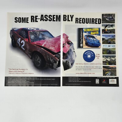 Demolition Racer Sony PlayStation 1 PS1 Re-Assembly Print Ad/Poster ...