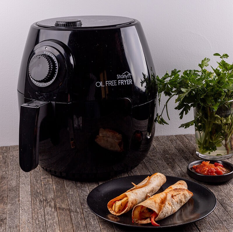 OIL FREE FRYER friggitrice ad aria cestello estraibile grande cucinare salutare foto 2