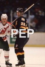 Original NHL Hockey Slide 1989 Canucks vs Devils Aaron Broten & Craig Coxe