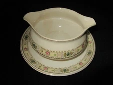 HOMER & LAUGHLIN EMPRESS Gravy Boat with Under Plate Vintage Circa 1920