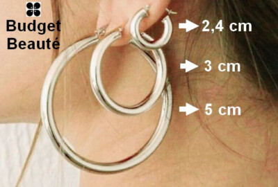 Créoles,boucles d'oreilles larges femme, épaisses acier Créoles,boucles d'oreilles larges femme, épaisses acier