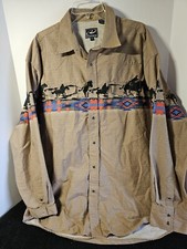 Vintage Roper Size 2XL Pearl Snap Shirt Long Sleeve Pattern Western