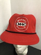 Vtg Trucker Snapback Massey Harris MH Tractor Hat Farm Machinery Logo USA