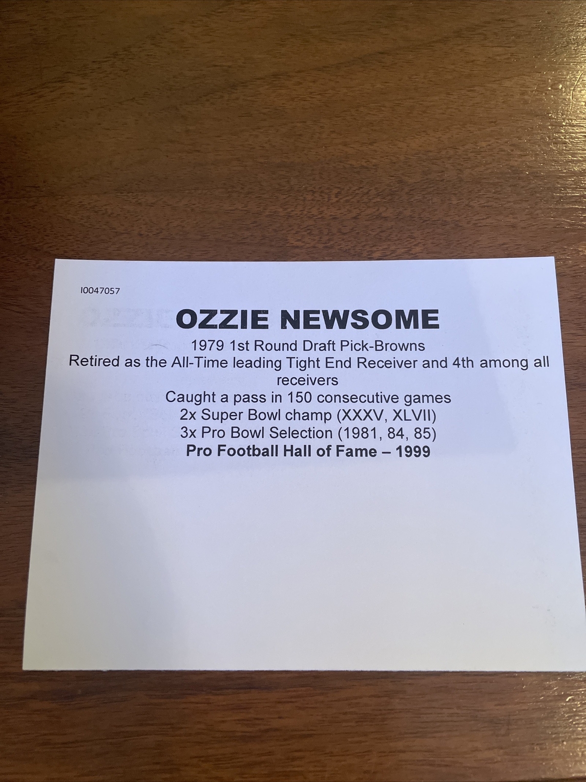 Ozzie Newsome Autographed Signed Cleveland Browns Hall Of Fame 1999 Browns Jersey 