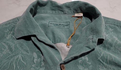 Tommy Bahama Relax 100% Silk Mint Green Hibiscus Floral Hawaiian Tropical M NWOT - Picture 13 of 19