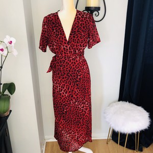 bardot leopard wrap dress
