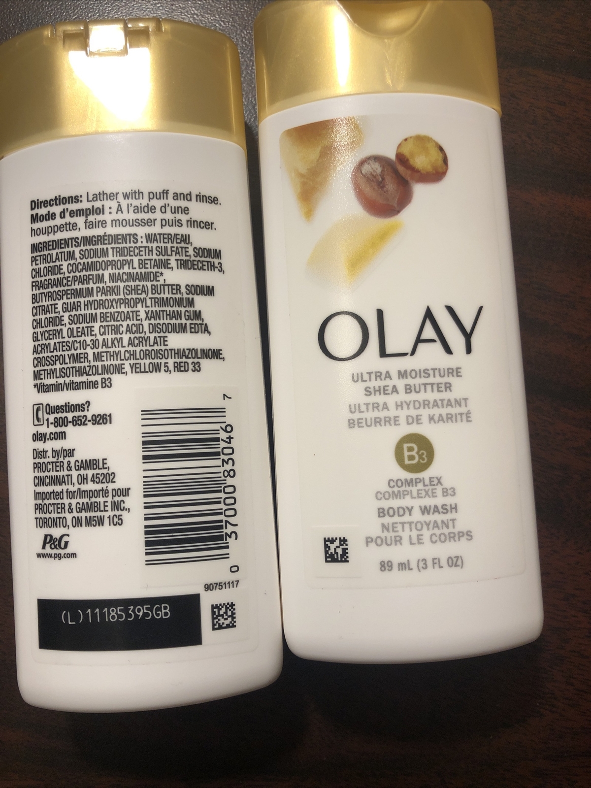 Lot of 2 Olay Shea Butter Ultra Moisture Body Wash  3oz tsa approve travel size 