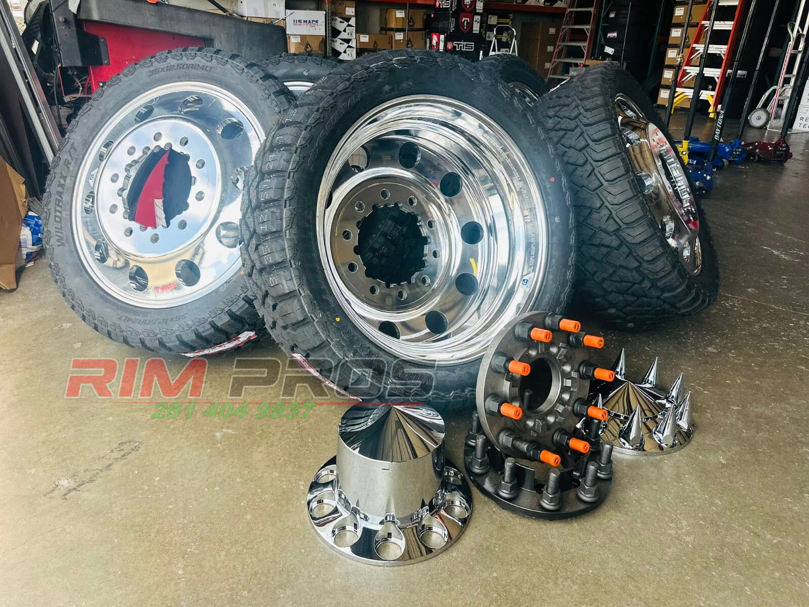 22” CUSTOM DESIGN ALCOA WHEELS FOR DUALLY TRUCKS W/35125022 Tire caps ...