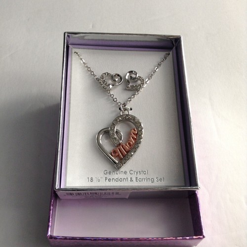 Genuine Crystal Pendant & Earring Set - Picture 2 of 6