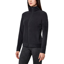 Mondetta Women’s Cozy Full Zip Jacket, Black / Olive S - Xl