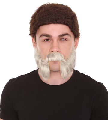 Adult Men's Silver Grey Mutton Chops False Beard M-1322