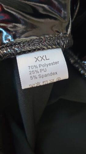 Black shiny faux leather PVC fish tail dress. 40"/42" bust. Size 14/16 UK New. - Picture 8 of 8