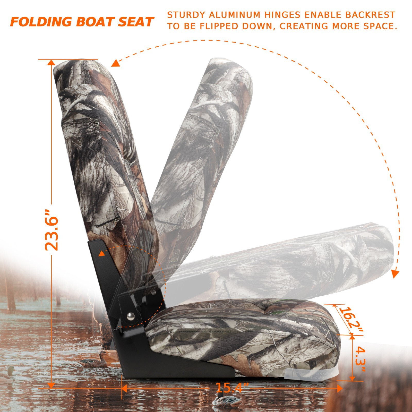 NORTHCAPTAIN Deluxe Camo High Back Folding Boat Seat, 2 Seats