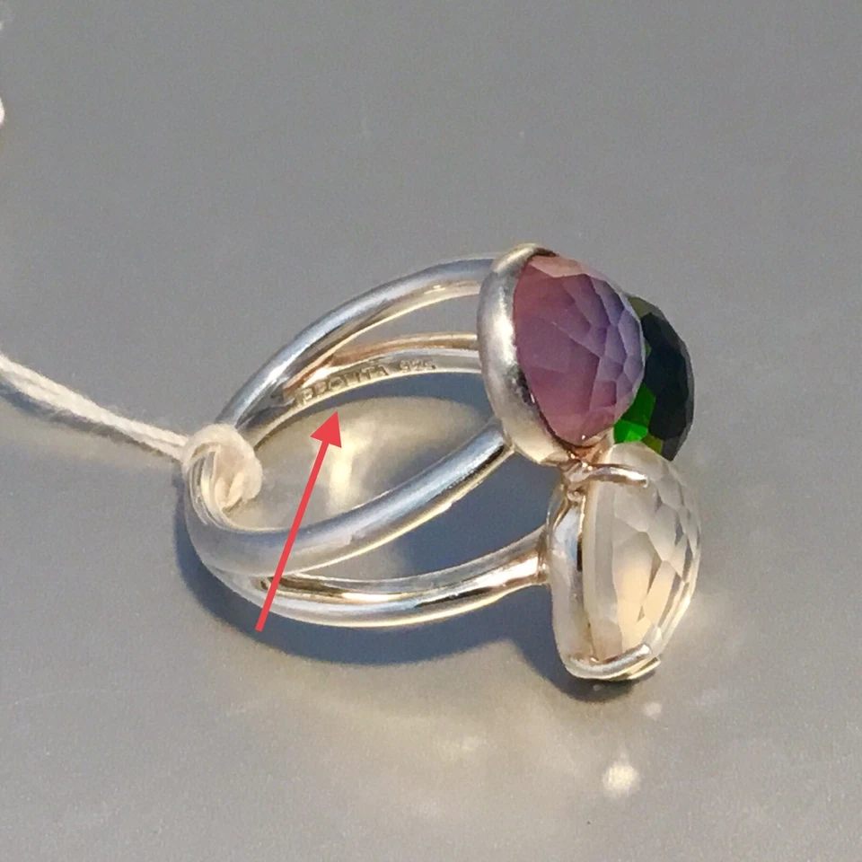 NWT IPPOLITA STERLING SILVER ROCK CANDY 3-STONE LUSTER RING IN MONACO - Image 3 of 4