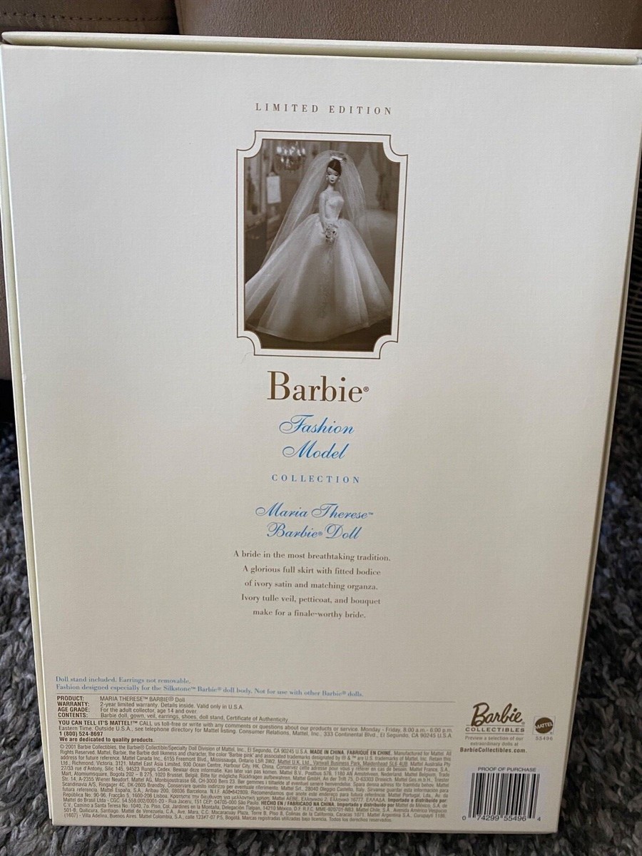 Poupée Barbie Silkstone 2001 – Marie Therese, Édition Or, Fabriquée En Chine, NRFB
