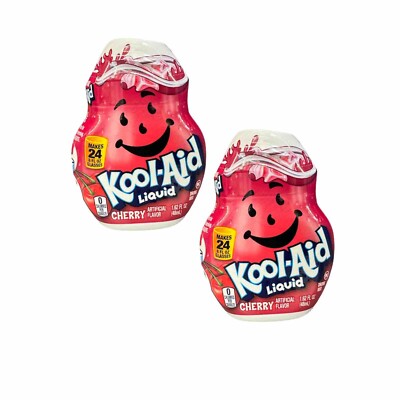 Kool-Aid Liquid Water Flavoring Enhancer Cherry 1.62 oz 0 Calorie Lot of 2