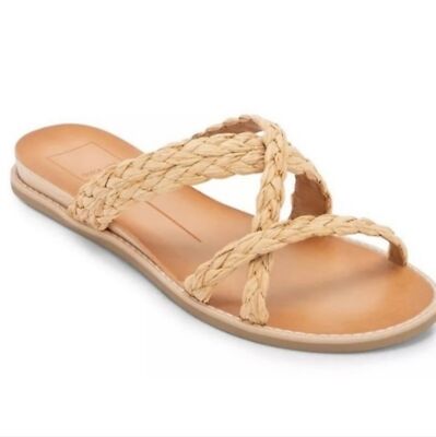 Dolce Vita Nebi woven raffia slide sandals women's size 10